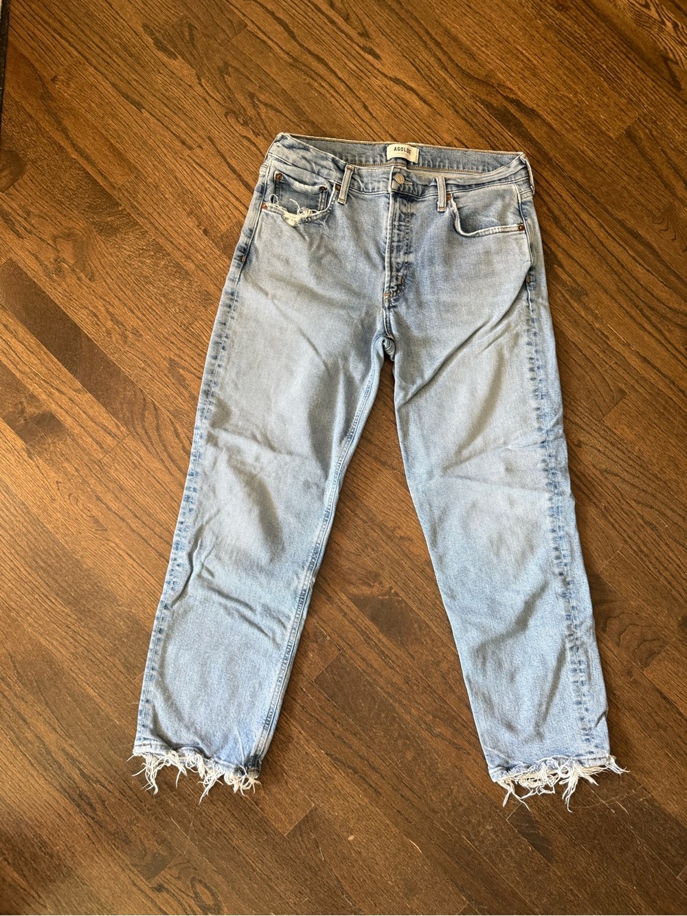 AGOLDE KYE Mid Rise Cropped Straight-Leg Jeans